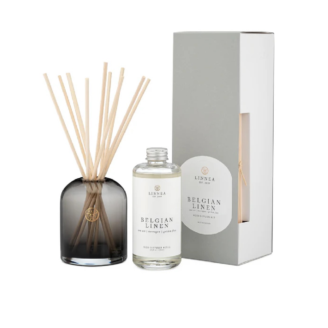 Linnea Belgian Linen Reed Diffuser Kit