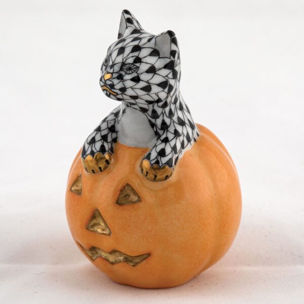 Herend Jack O'Lantern Kitty - Black