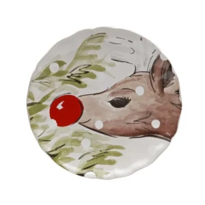 Casafina Deer Friends Salad Plate - White
