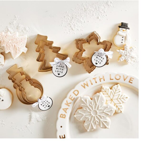 Gold Cookie Cutter Set - Snowflake - Set of 3