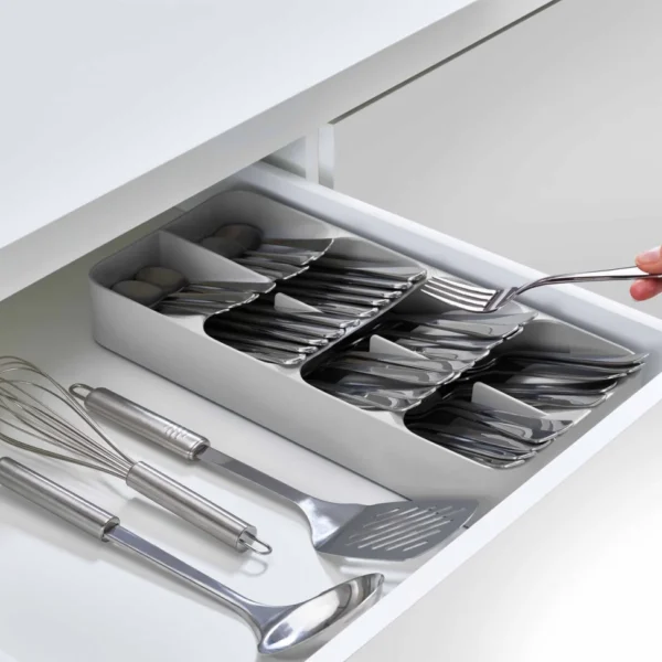 DrawerStore Large Gray Cutlery Organizer