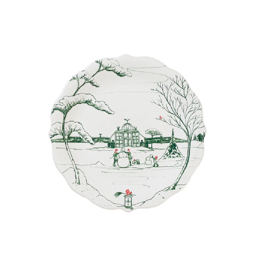 Juliska Country Estate Winter Frolic Party Plate Assorted Set/4 - Evergreen