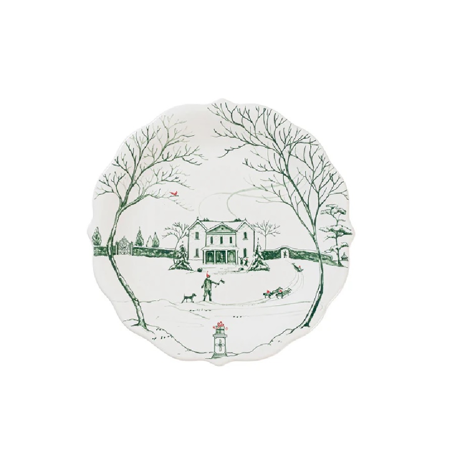 Juliska Country Estate Winter Frolic Party Plate Assorted Set/4 - Evergreen