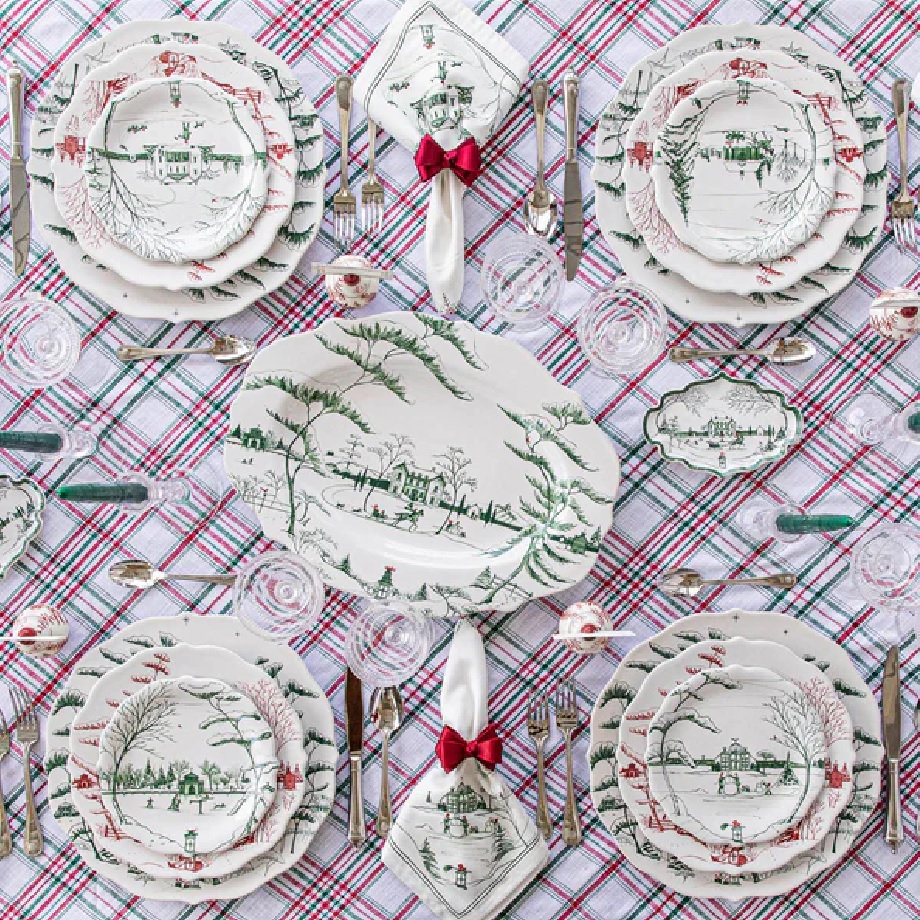 Juliska Country Estate Winter Frolic Party Plate Assorted Set/4 - Evergreen