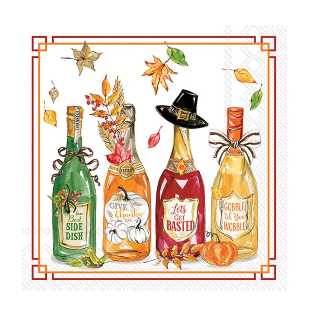 Fall Bottles Cocktail Paper Napkins