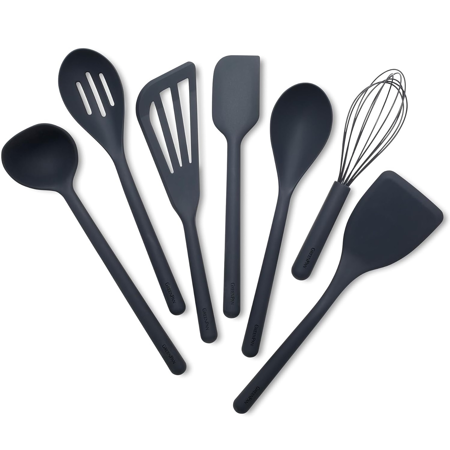GreenPan Silicone 7 Piece Cooking Utensil Set - Grey