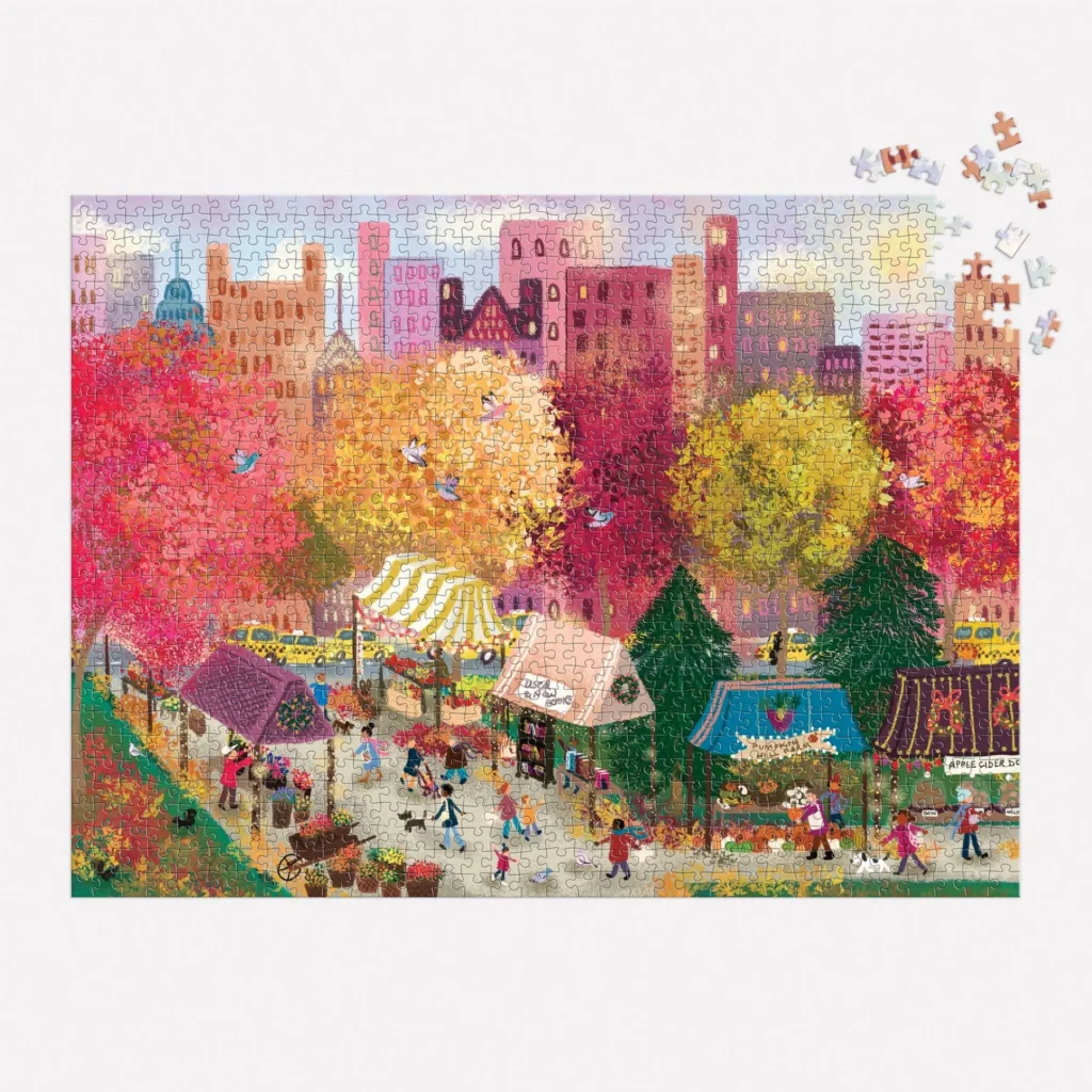 Joy Laforme Autumn at the City Market 1000 Piece Puzzle2