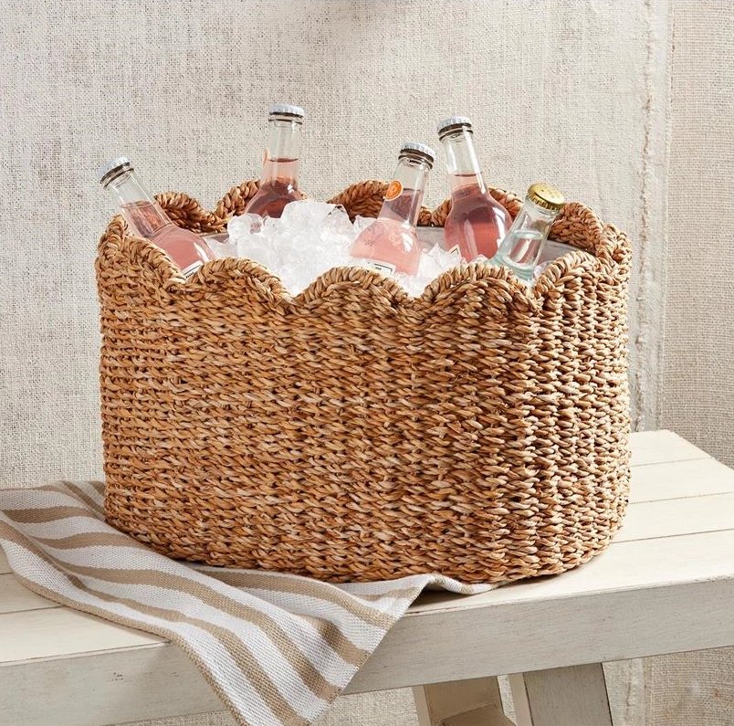 Mud Pie Woven Scallop Party Tub2