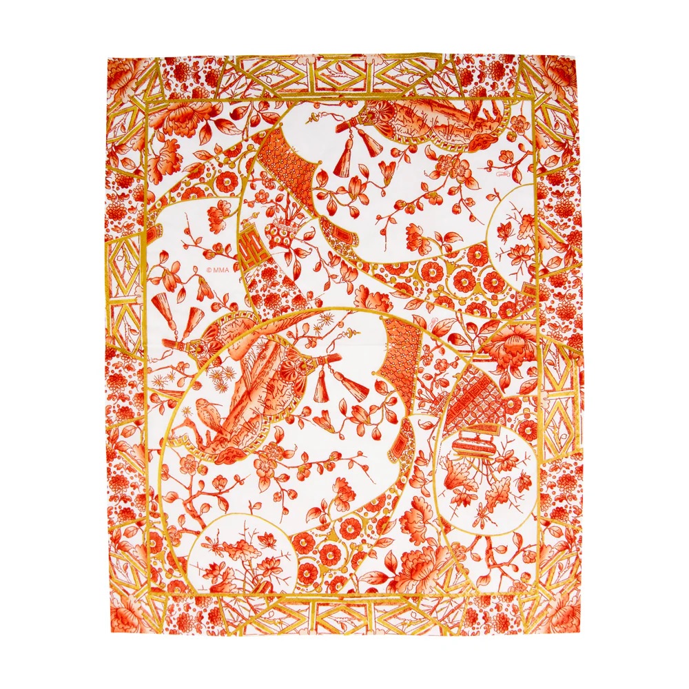 Caspari Gilded Porcelain Coral Guest Towel Paper Napkins