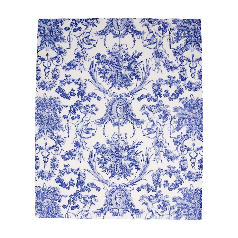 Caspari Romantic Toile Blue Paper Guest Towel Napkins