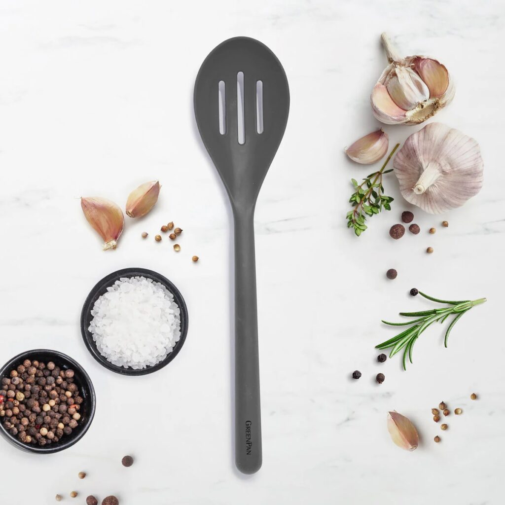 GreenPan Platinum Silicone Slotted Spoon - Charcoal Grey