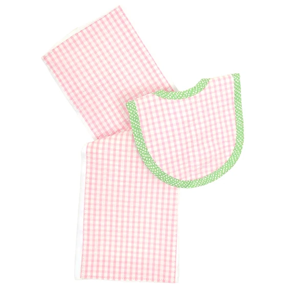 3 Marthas Tulip Drooler Bib & Burp Set2