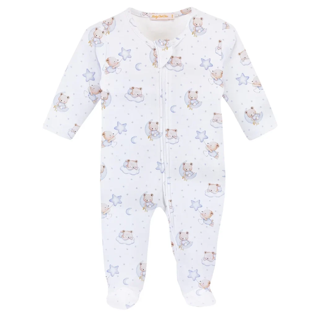 Baby Club Chic Sleep Tight Bear Footie - Blue