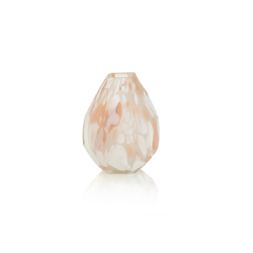 Blush Rock Glass Vase - Small