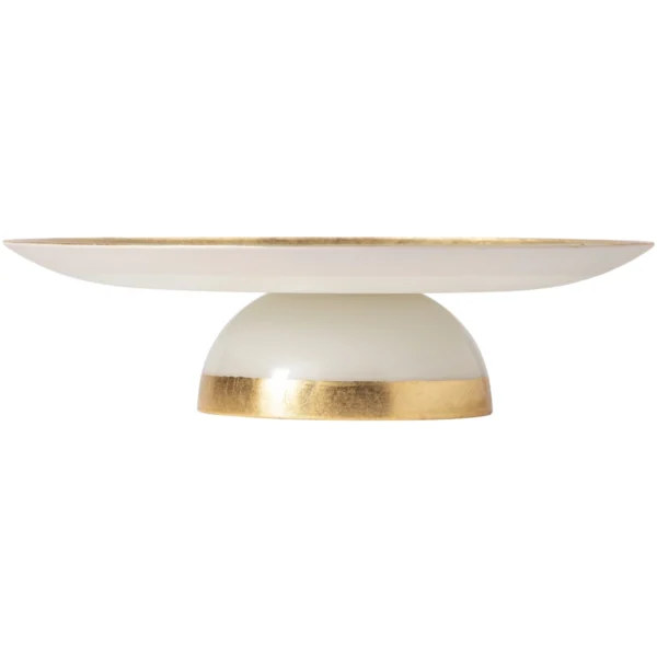 Casafina Camilla Glass Band Gold Footed Plate2