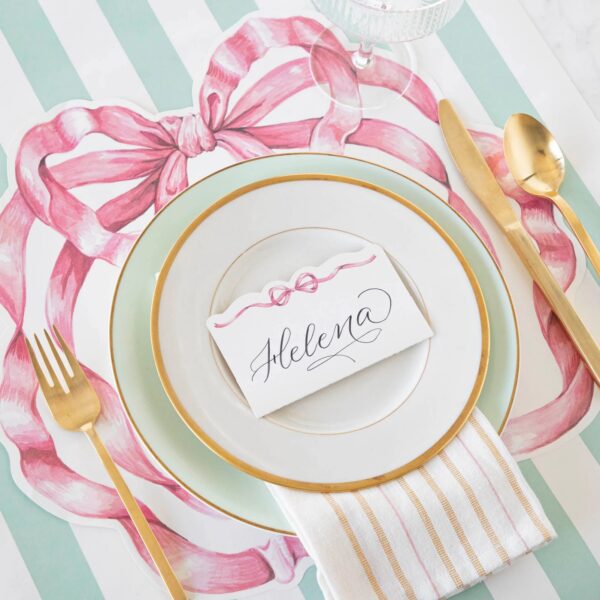 Die-cut Pink Bow Paper Placemats