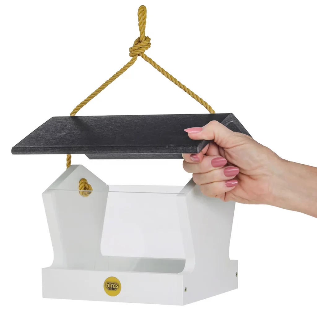 Green Solutions Modern Farmhouse Medium Hopper Feeder - Black and White2