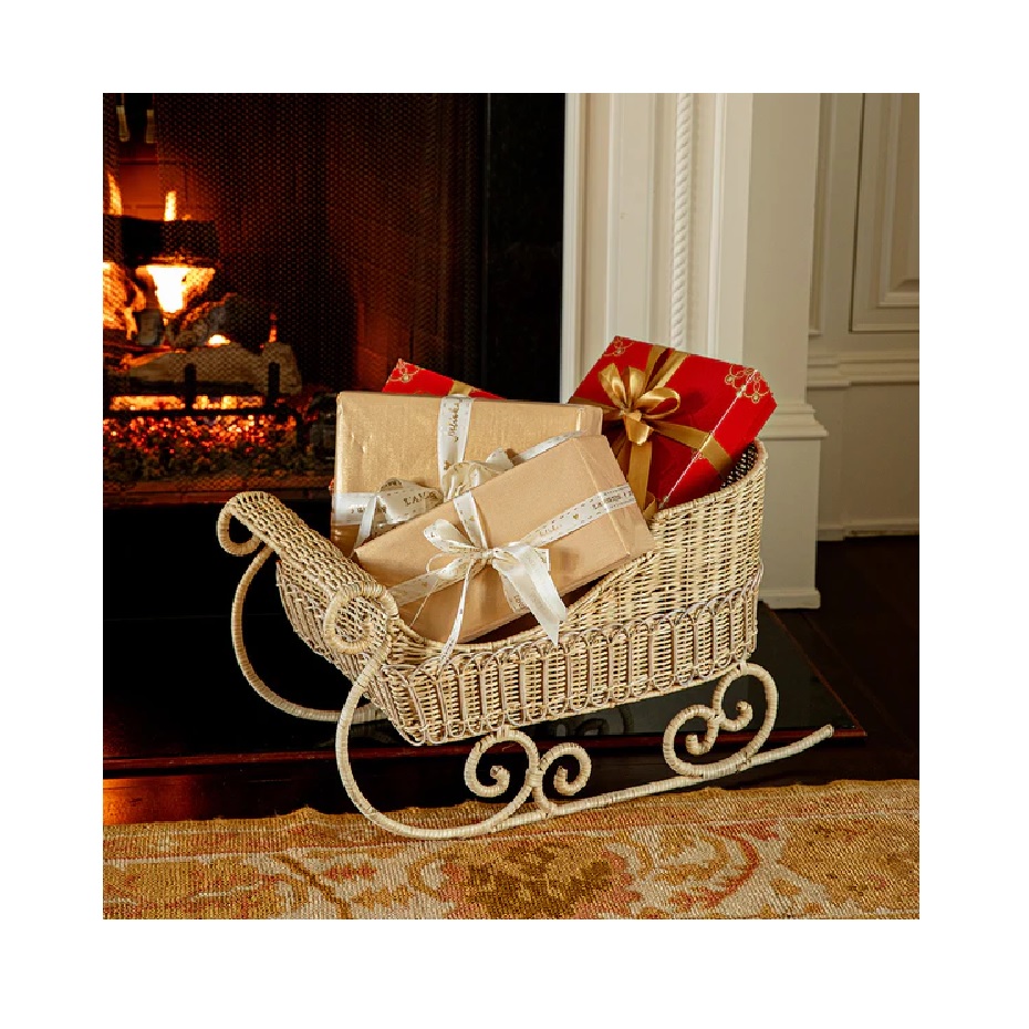 Juliska Provence Rattan Sleigh - Whitewash