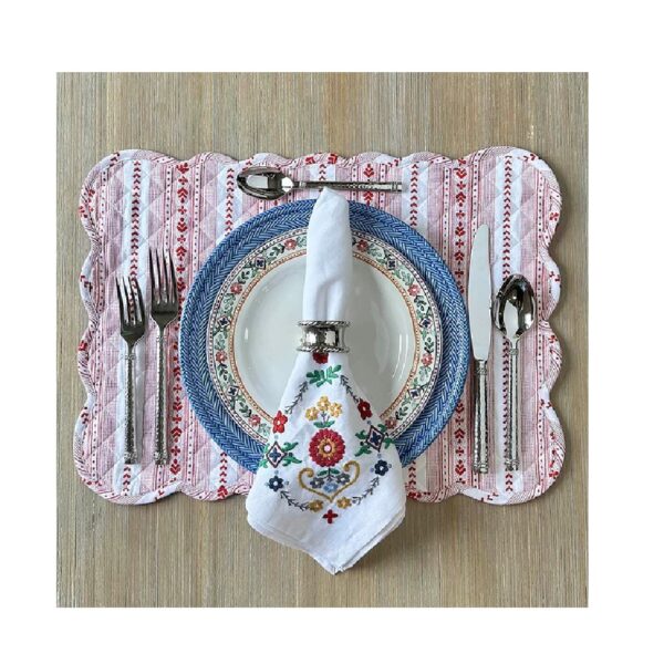 Juliska Villa Stripe Quilted Placemat - Ruby