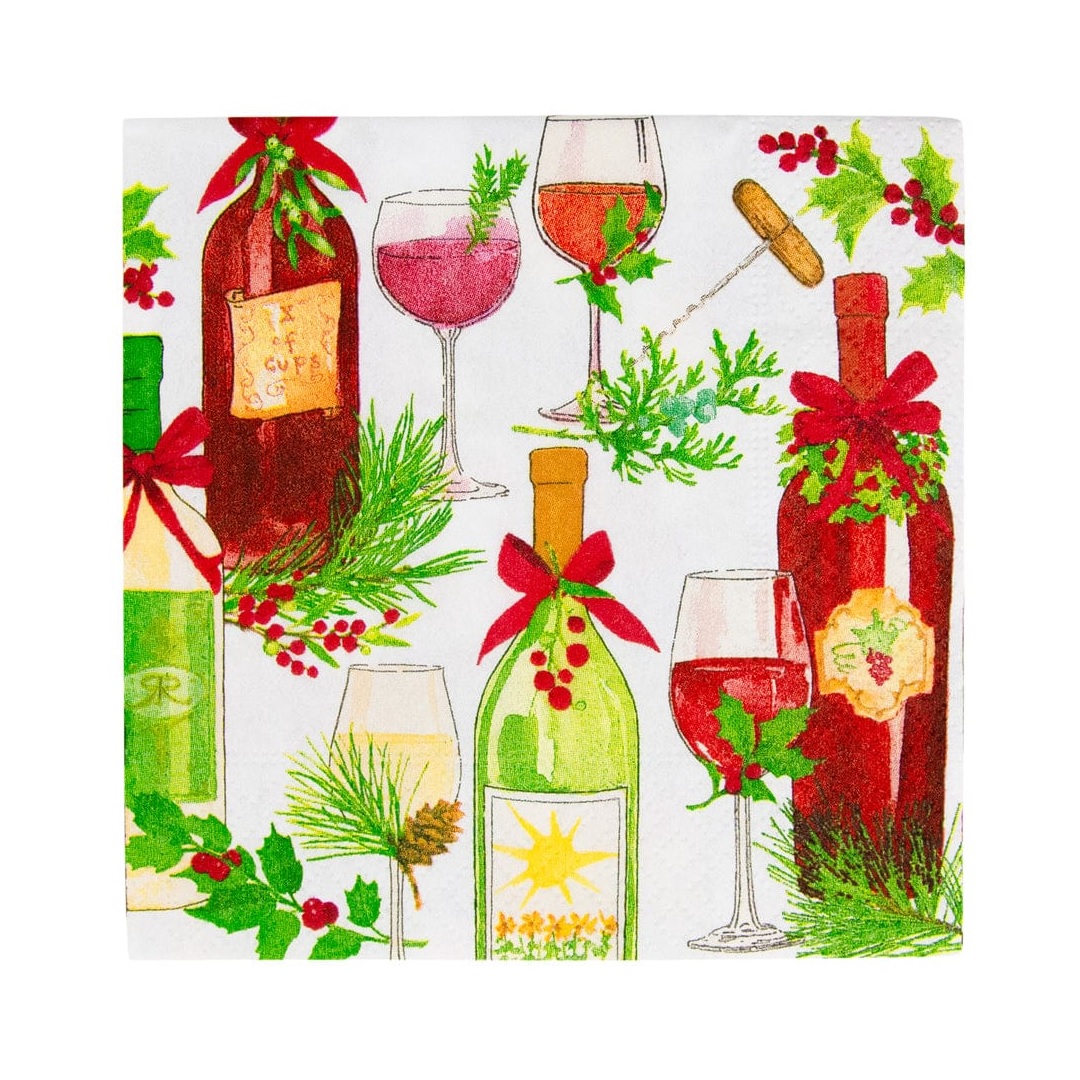 Caspari A Christmas Toast Cocktail Paper Napkins