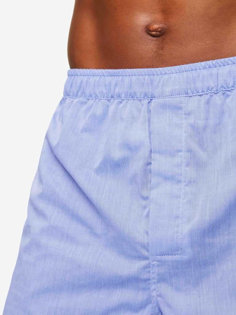 Amalfi Cotton Modern Fit Batiste Boxers - Mid Blue