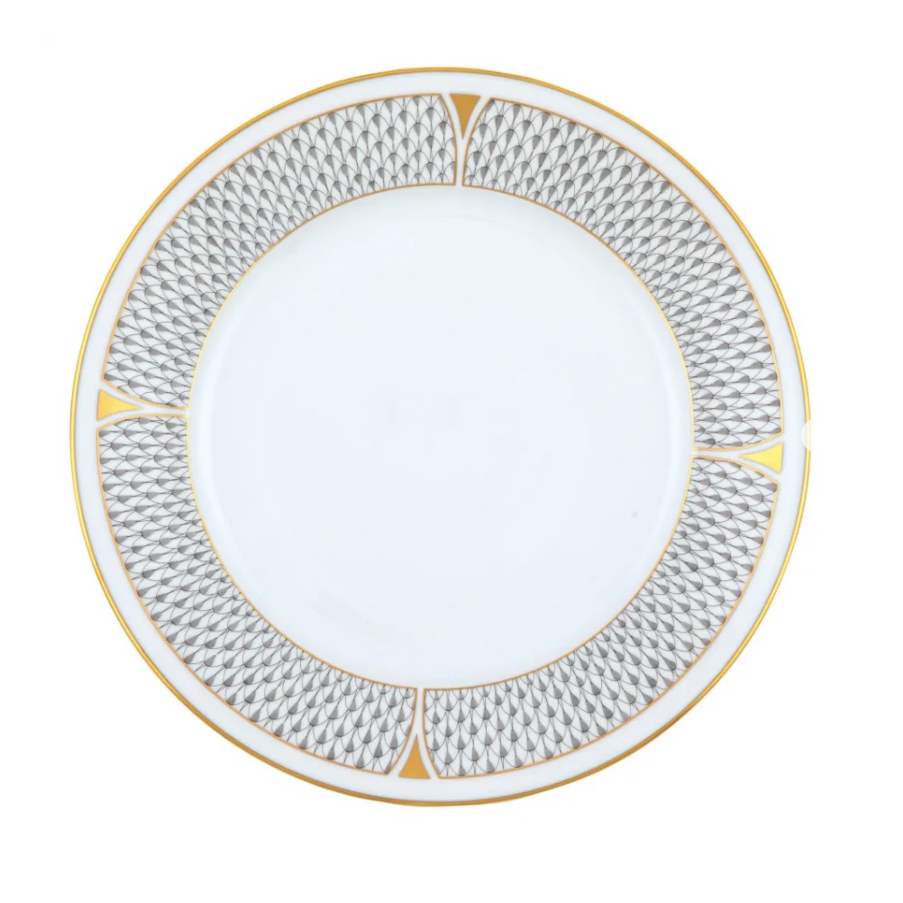 Herend Art Deco Dinner Plate - Gray