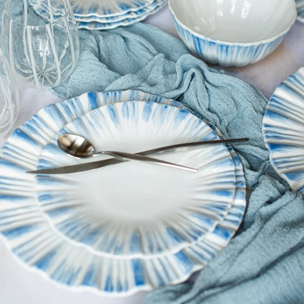 Vietri Bari Blue and White Salad Plate