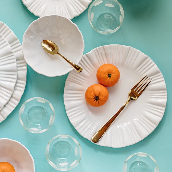 Vietri Bari White European Dinner Plate