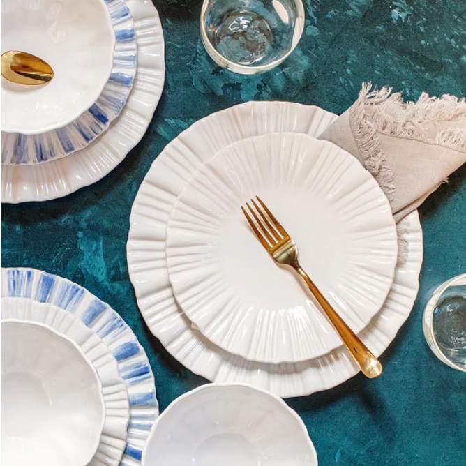 Vietri Bari White Salad Plate