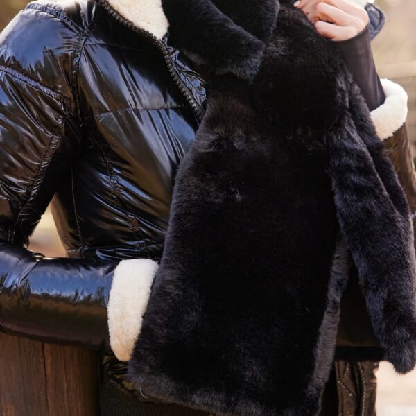 Pretty Rugged Black Faux Fur Scarf