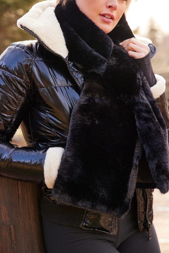 Pretty Rugged Black Faux Fur Scarf