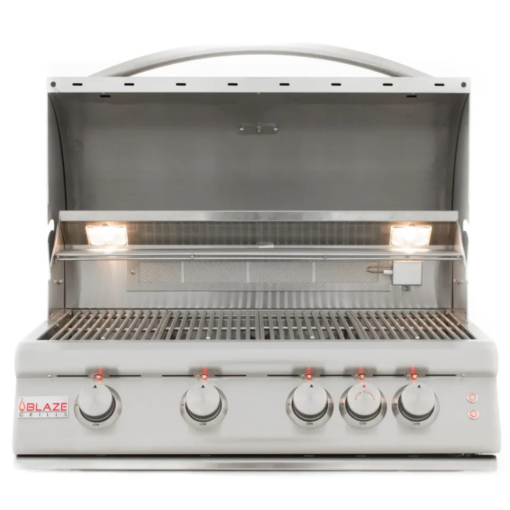 Blaze 32in 4-Burner NG Grill Head with Rear Burner and Built-in Lighting System2