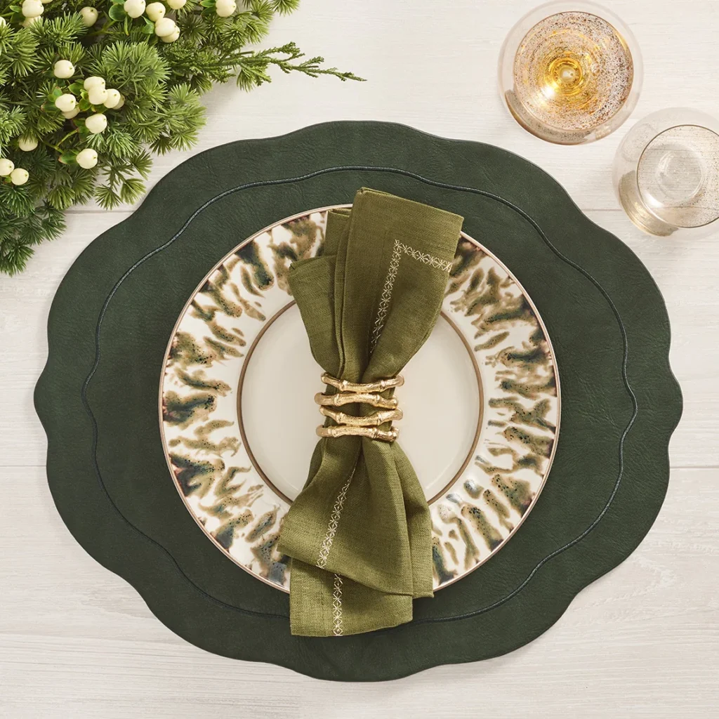 Kim Seybert Tailored Placemat - Hunter Green2