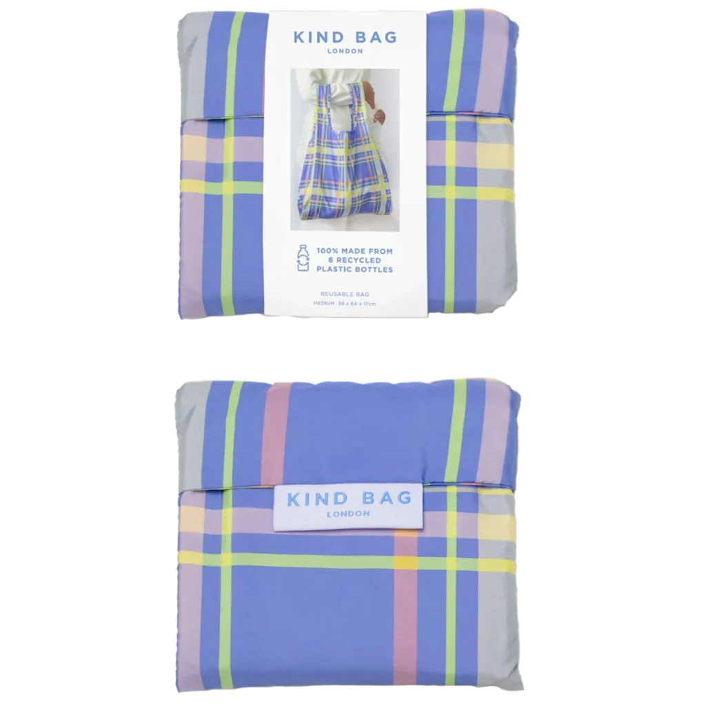 Kind Bag Medium Reusable Bag - Madras Check2