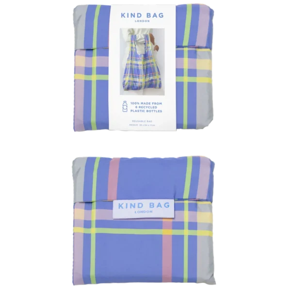 Kind Bag Medium Reusable Bag - Madras Check2