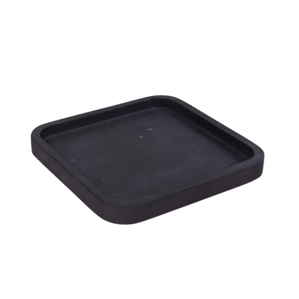 Robbie Genuine Marble Tray and Catch-All in Matte Black