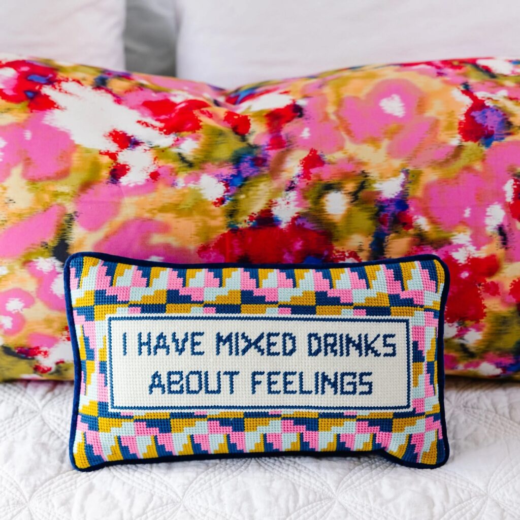 Furbish Mixed Drinks Needlepoint Pillow