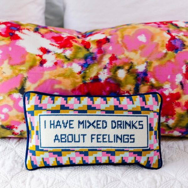 Furbish Mixed Drinks Needlepoint Pillow