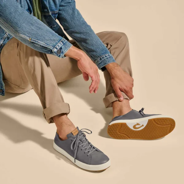 Olukai Lae‘ahi Lī ‘Ili Men’s Waterproof Leather Sneakers - Stone2