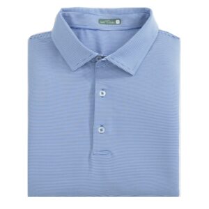 Genteal Club Pinstripe Short Sleeve Performance Polo - Royal Blue