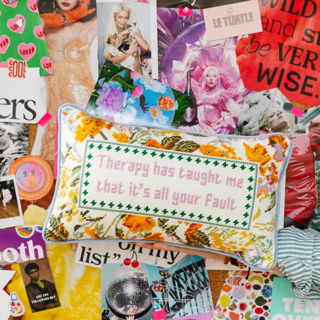 Furbish Therapy Needlepoint Pillow
