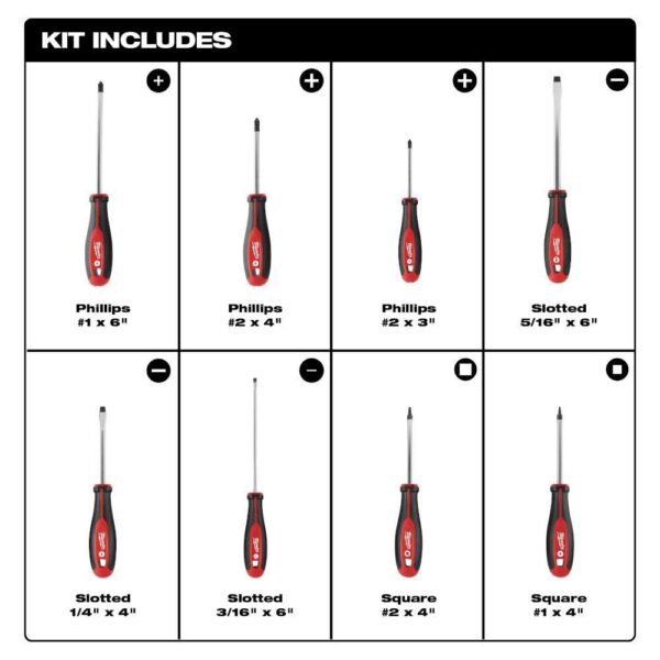 Milwaukee 8pc Screwdriver Kit