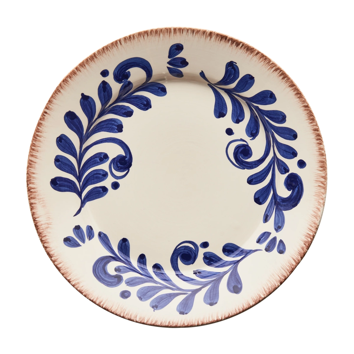 Casa Nuno Blue and White Dinner Plate - Scroll Design