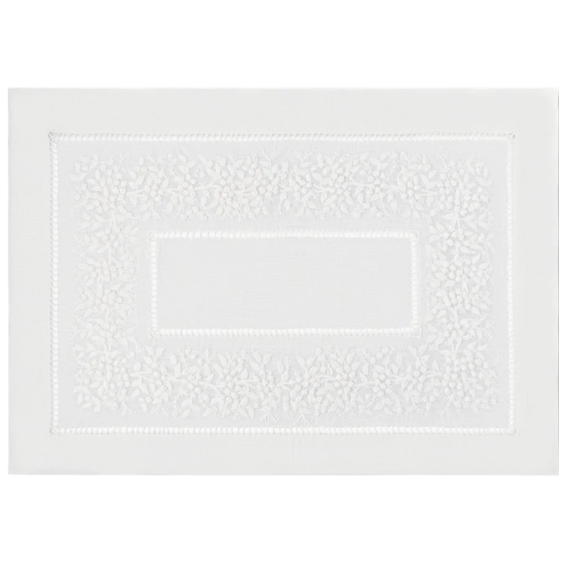 Henry Handwork Jardin Classic Linen Placemat - White