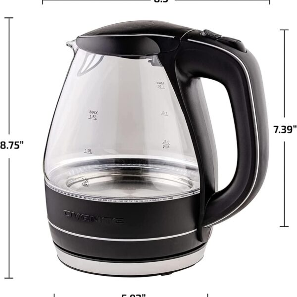 Ovente Electric Kettle 1.5L - Black