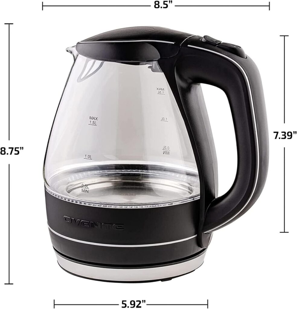 Ovente Electric Kettle 1.5L - Black