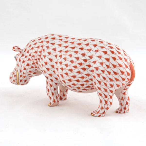 Herend Medium Hippopotamus - Rust2