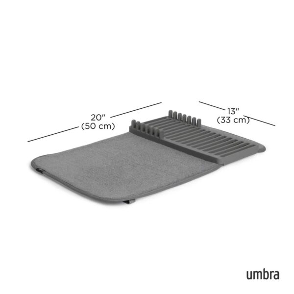 Umbra UDry Mini Dish Drying Rack with Mat - Charcoal