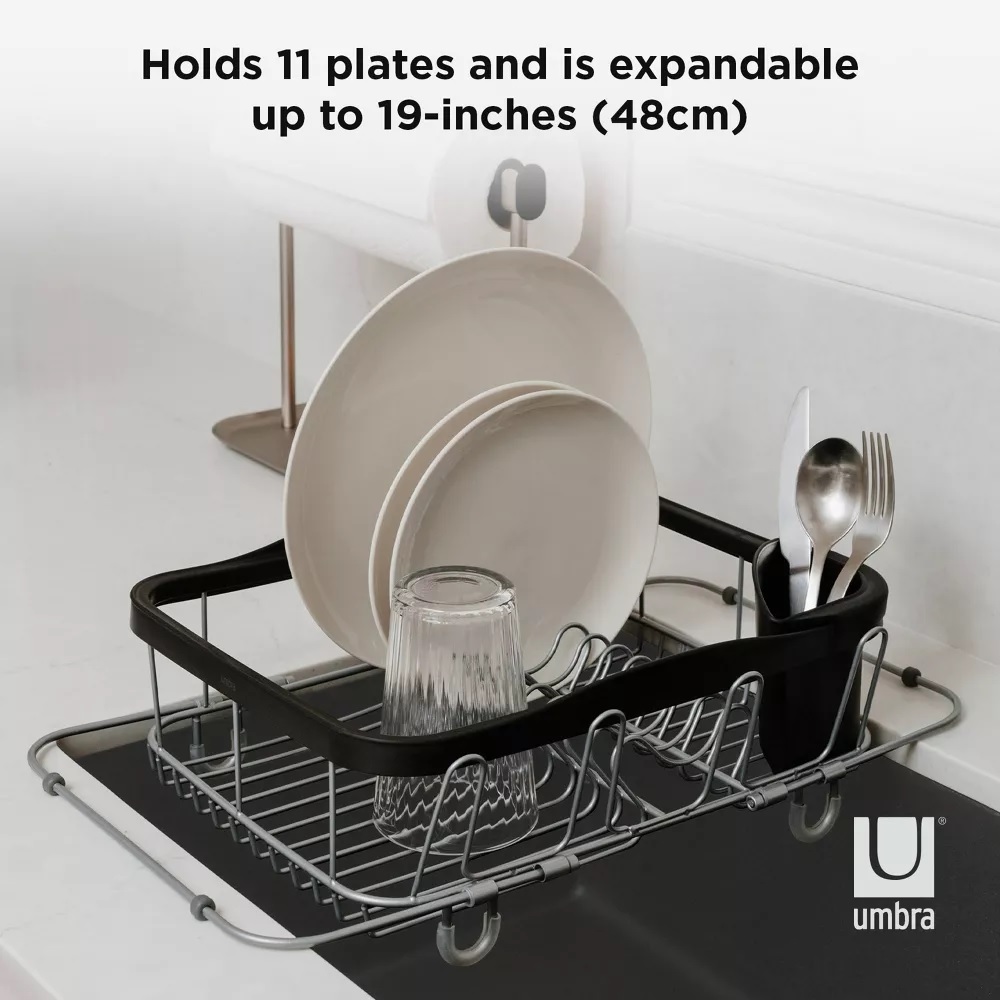 Umbra Sinkin Multi Use Dish Rack - Black/Nickel