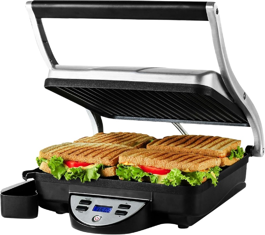 Ovente 3 in 1 Electric Sandwich Maker, Panini Press Grill and Waffle Iron Set - Thumbnail 2